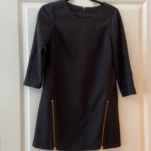 JCrew J Crew wool crepe black mini dress, size 2P